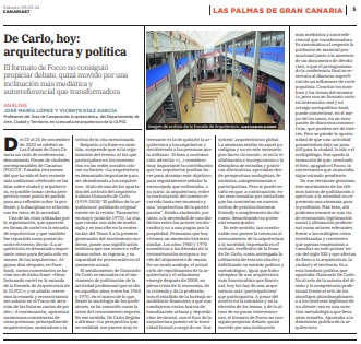 De Carlo, hoy: arquitectura y política